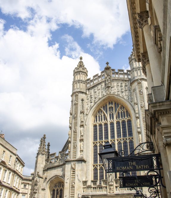 Picture of the Roman Baths Sign in Bath, England